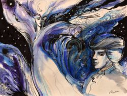 Valentina Plishchina, USA, Fairytale Art For Mozart, 2021, watercolor ink color pencils on paper, 30 x 40 cm