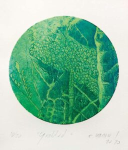 Carlos Marin, Colombia, Gratitud, 2020, two color etching on paper, 19 x 15 cm