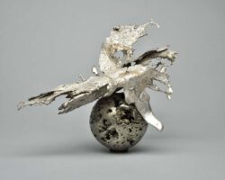 San Timmermans, The Netherlands, Dragon, 2024, silver dragon and pyrite ball, 23 x 15 cm