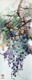 Sylviane Leblond, France, Raisins Grapes, 2015, chinese calligraphic painting on rice paper (K